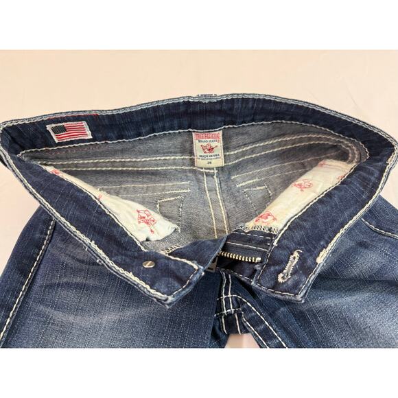 Y2K True Religion Rhinestone Big T Disco Joey Jeans – Size 26 – Flare Low Rise - Picture 4 of 15